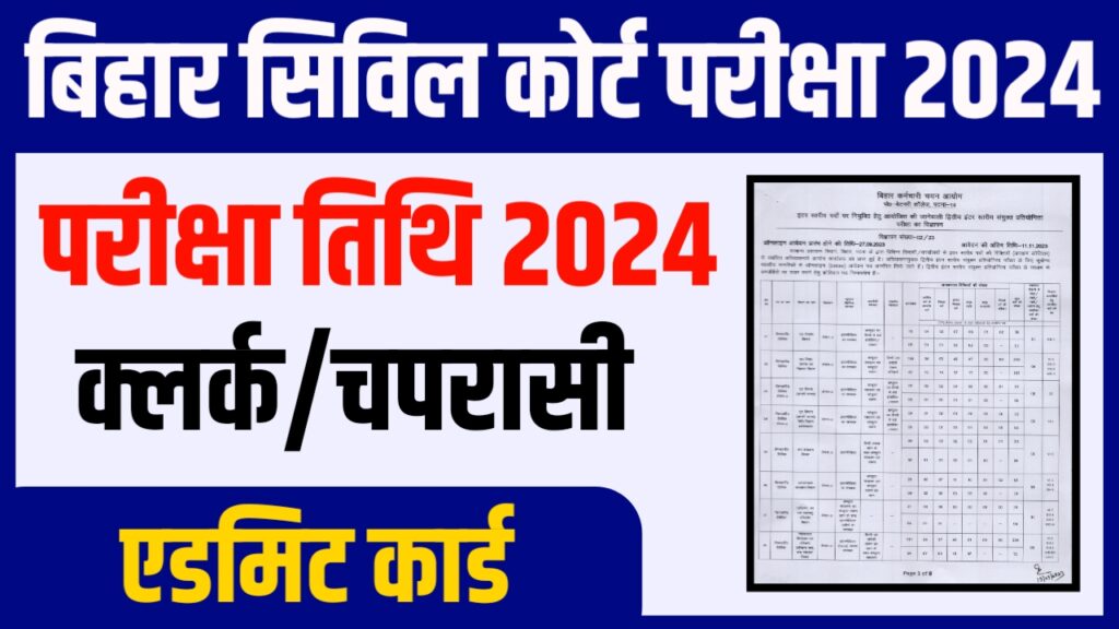 Bihar Civil Court Admit Card 2024