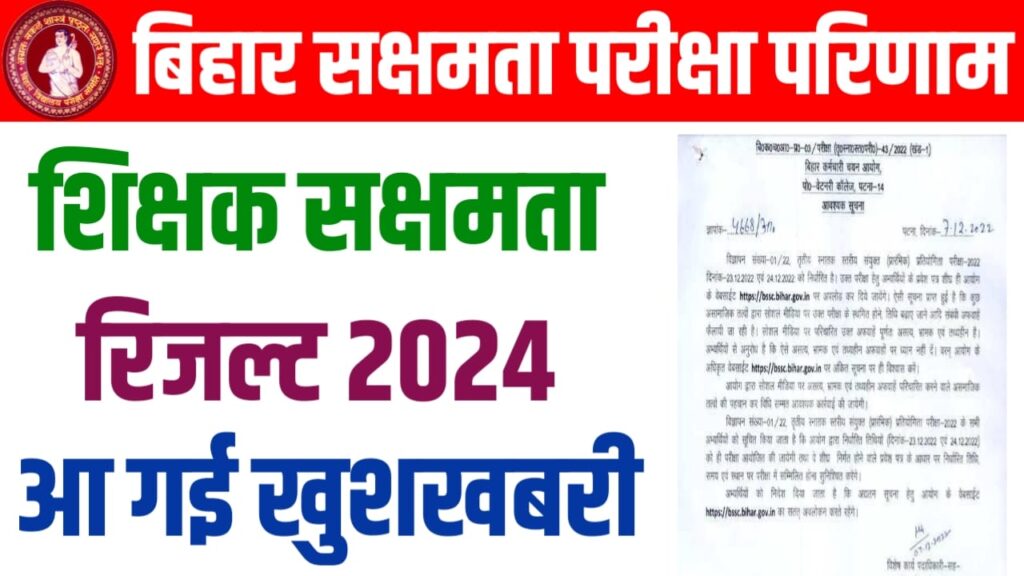Bihar sakshamata Pariksha Result 2024